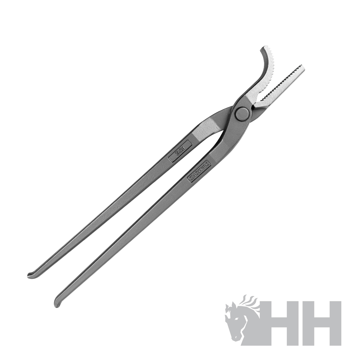 Alicate de ajuste metálico cinzento com mandíbulas serrilhadas