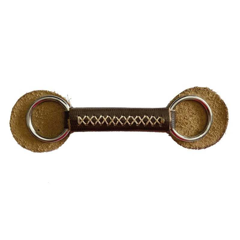 BRIDÃO ARGOLAS CROMADO COM EMBOCADURA DE COURO