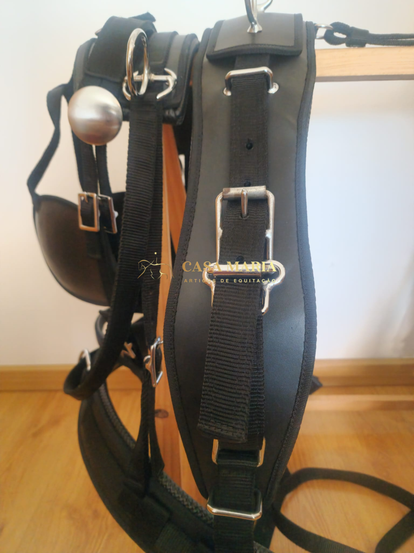 Arreios de Atrelagem de Peitoral - Engate Rápido - Preto