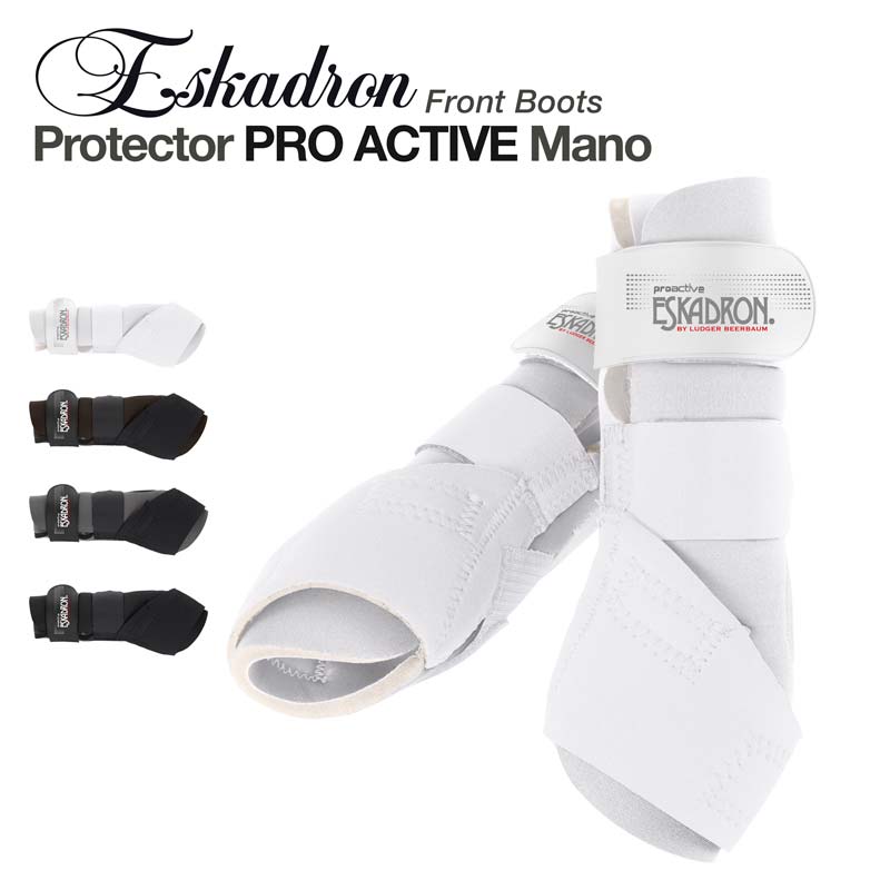 Botas de proteção frontais Eskadron branco e preto com velcro
