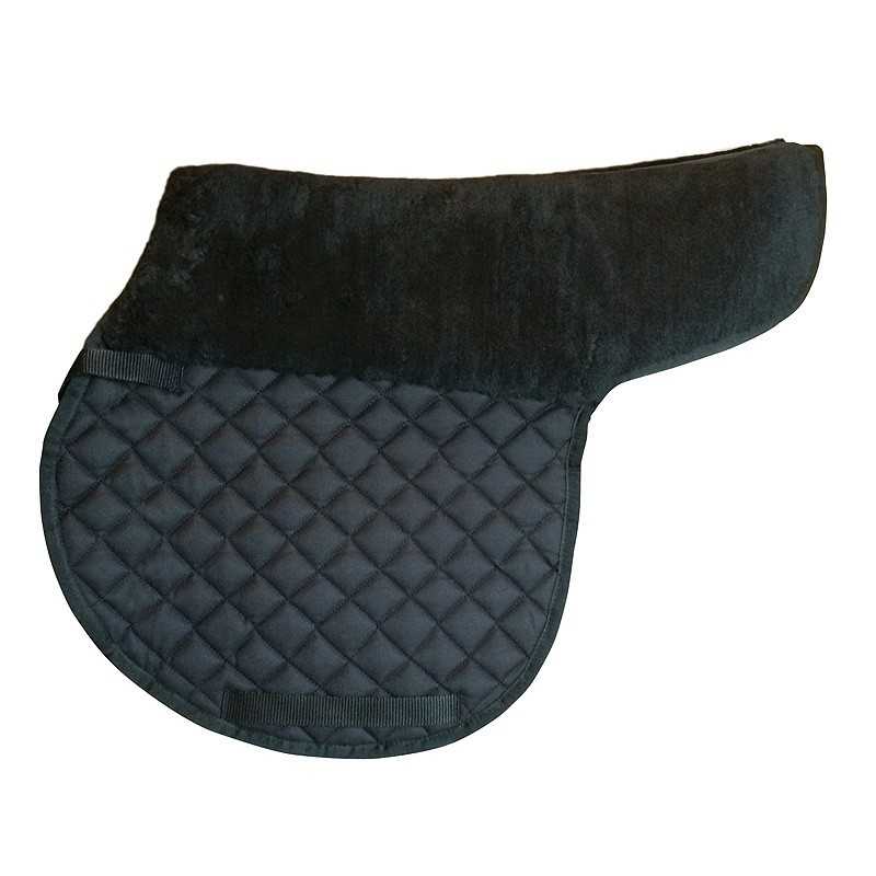 Tapete para sela preto com textura matelassada e felpuda