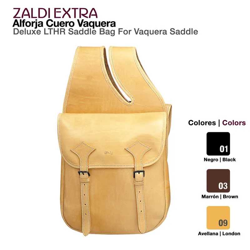 Bolsa de sela em couro Avellana London com fivelas ajustáveis e design ZALDI EXTRA