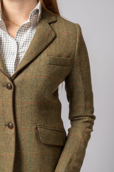 CASACO LÃ ESPIGA RAYA VERDE E LARANJA