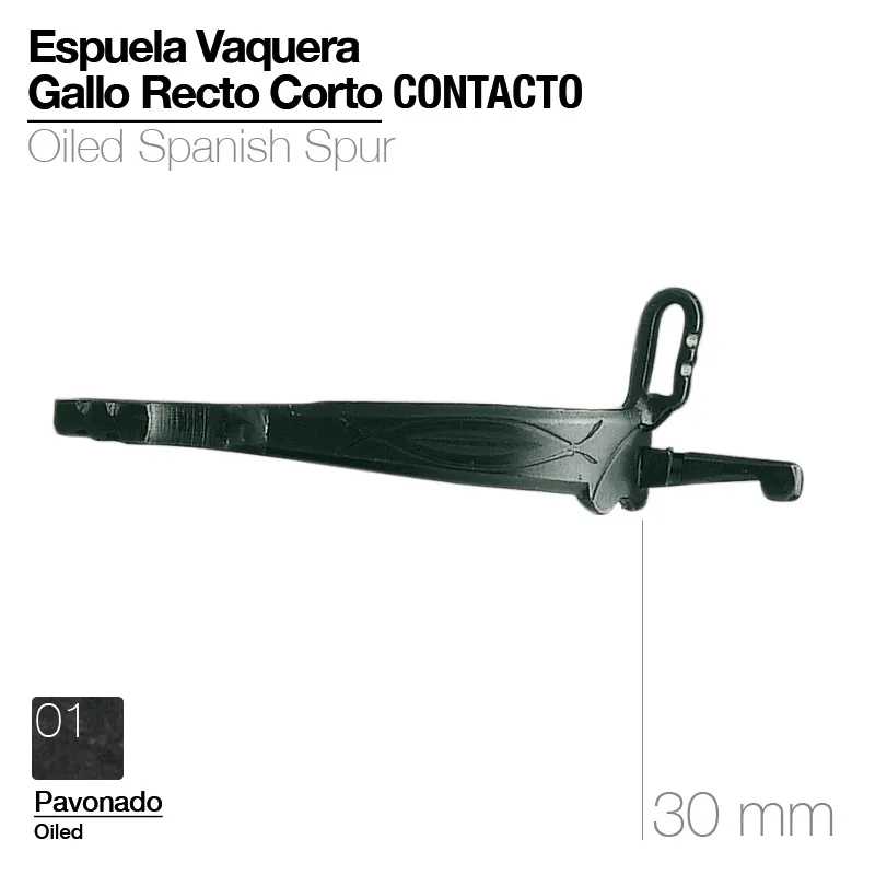 Espora vaqueira preta oleada em fundo branco