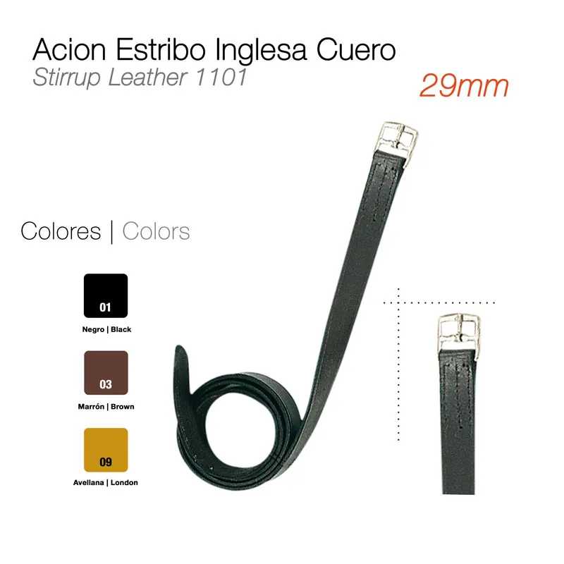 LOROS ESTRIBO INGLES COURO 29MM.