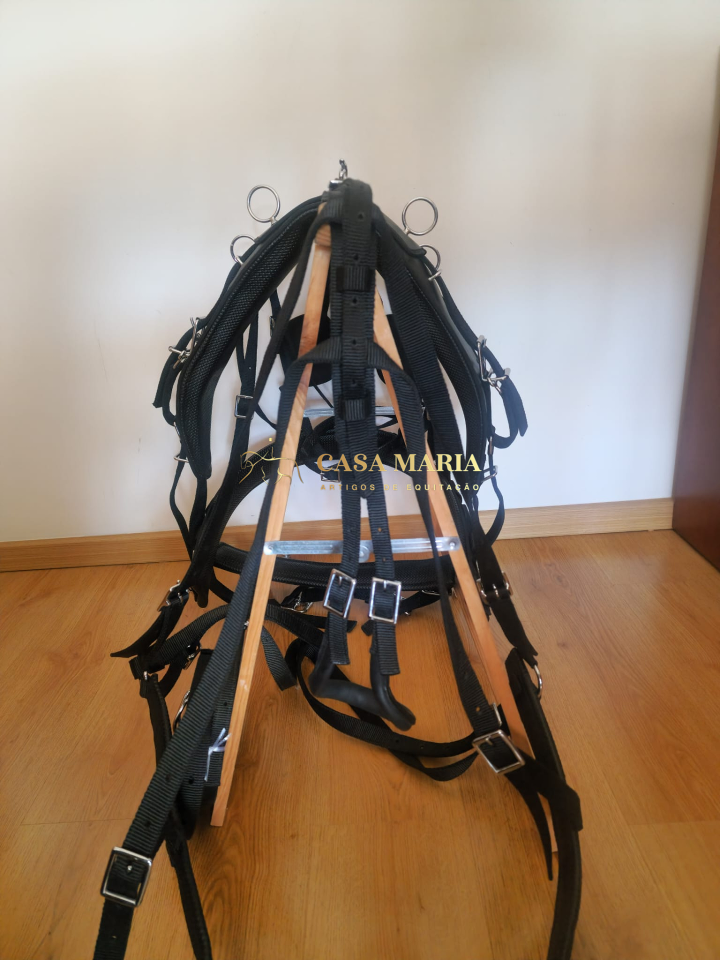 Arreios de Atrelagem de Peitoral - Engate Rápido - Preto