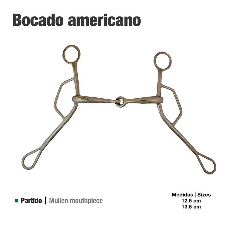 FREIO AMERICANO GAG BIT INOX 212673-50 12.5CM