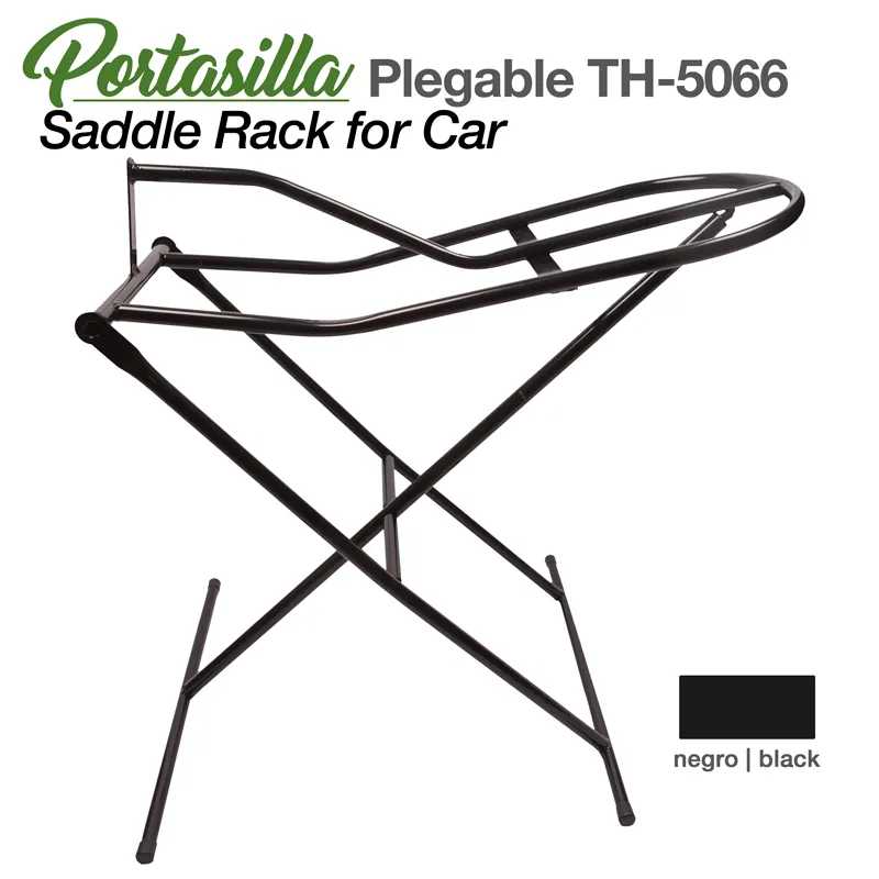 Suporte dobrável preto para sela de cavalo para carro