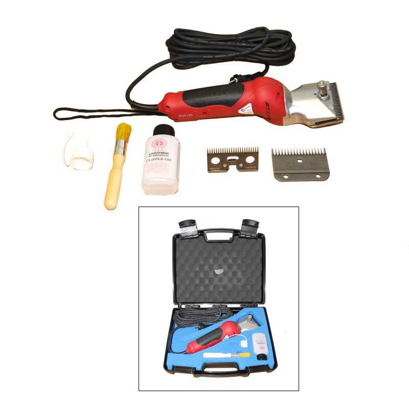 Conjunto de máquina de tosquia elétrica com acessórios e estojo de transporte