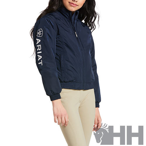 Blusão azul-marinho para mulher com logo ARIAT no braço esquerdo