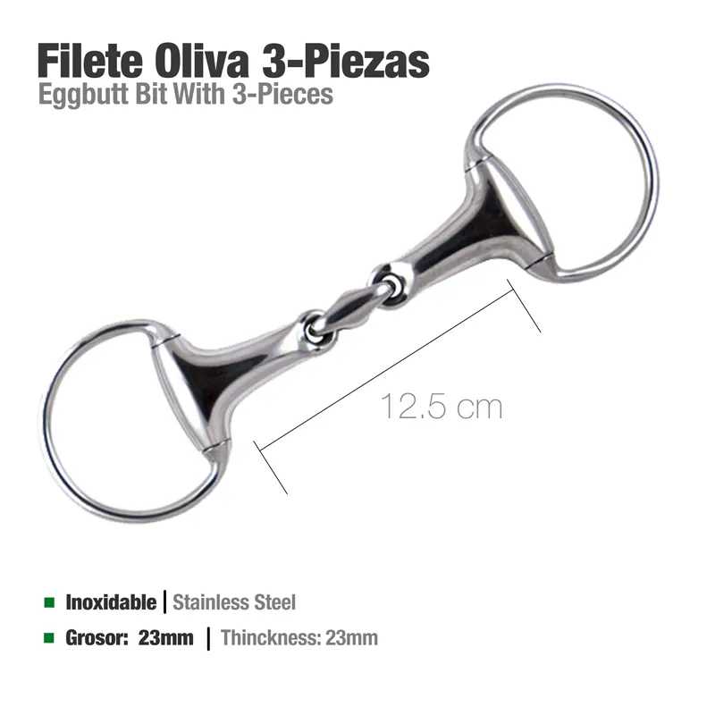 BRIDÃO OLIVA 3-PEÇAS INOX 12.5CM