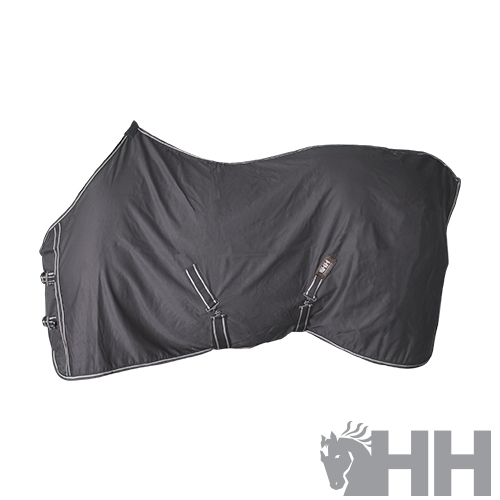 Cobertor de cavalo preto com fivelas e logo HH