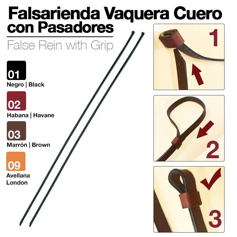 FALSA-RÉDEA VAQUEIRA COURO C/PASSADOR