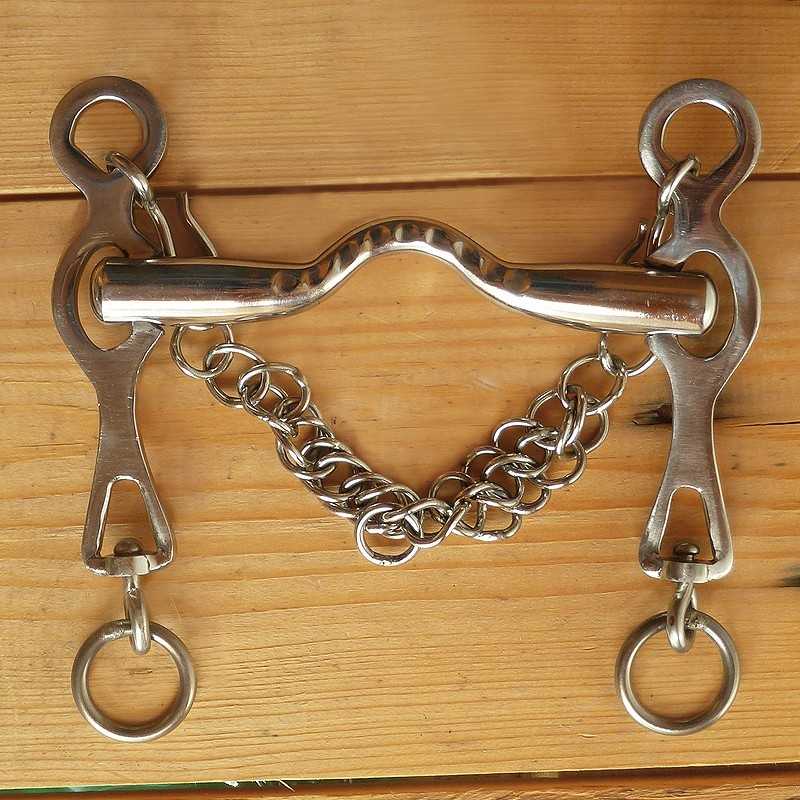 FREIO PORTUGUÊS INOX EMBOCADURA ESTRIADA