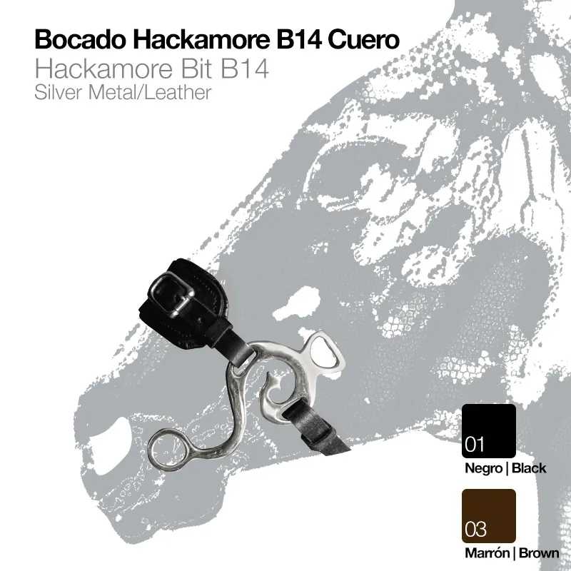 FREIO HACKAMORE B14 COURO PRETO