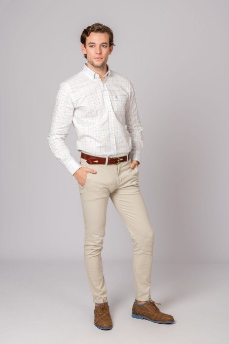 CALÇAS CHINO SLIM BEJE