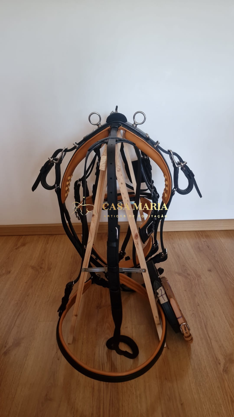 Arreios de Atrelagem em Couro com engate rápido