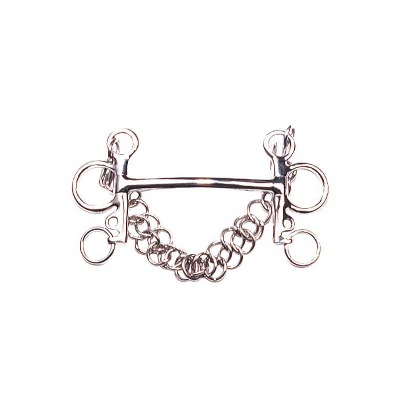 FREIO PELHAM TOM THUMB INOX. CAIMBAS CURTAS