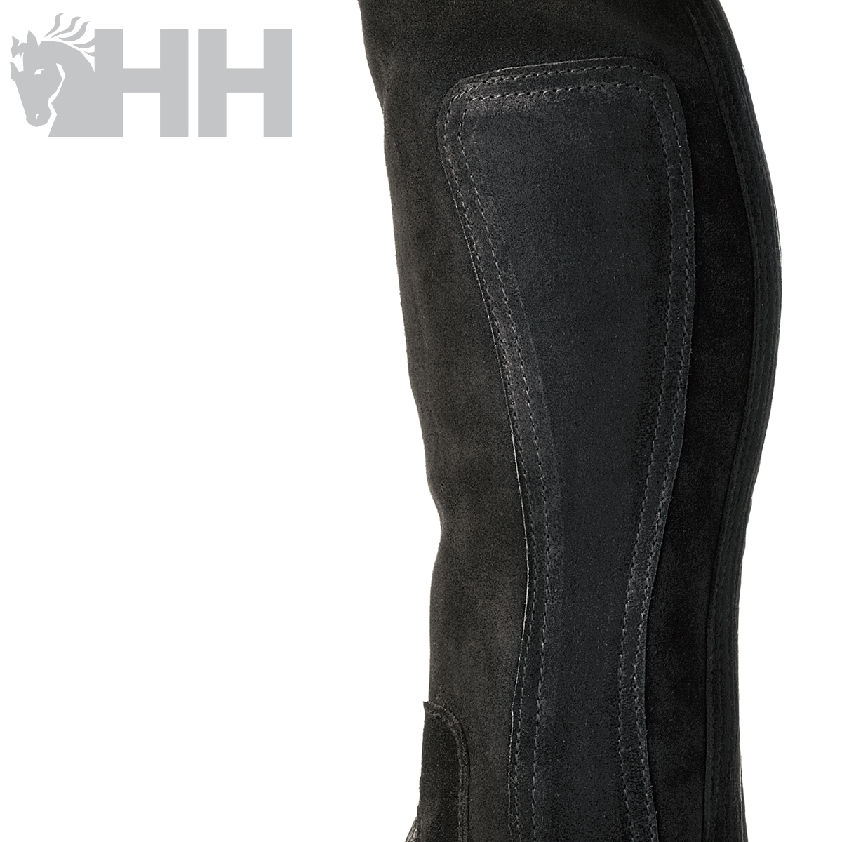 Bota preta alta em camurça com logótipo HH cinza
