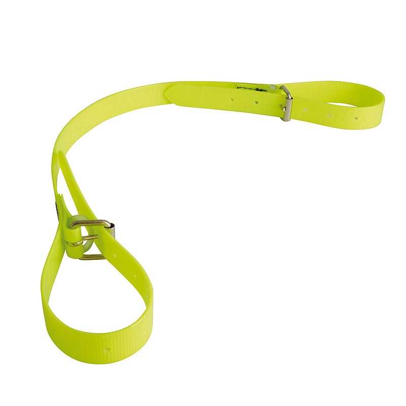 Cinto amarelo fluorescente com fivela metálica