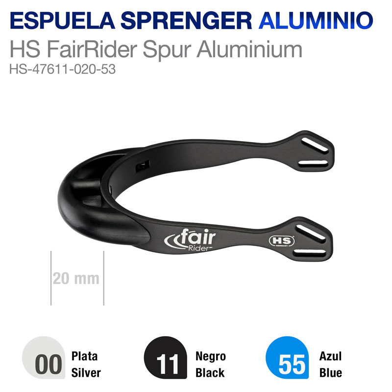 Espora preta de alumínio HS FairRider Spur