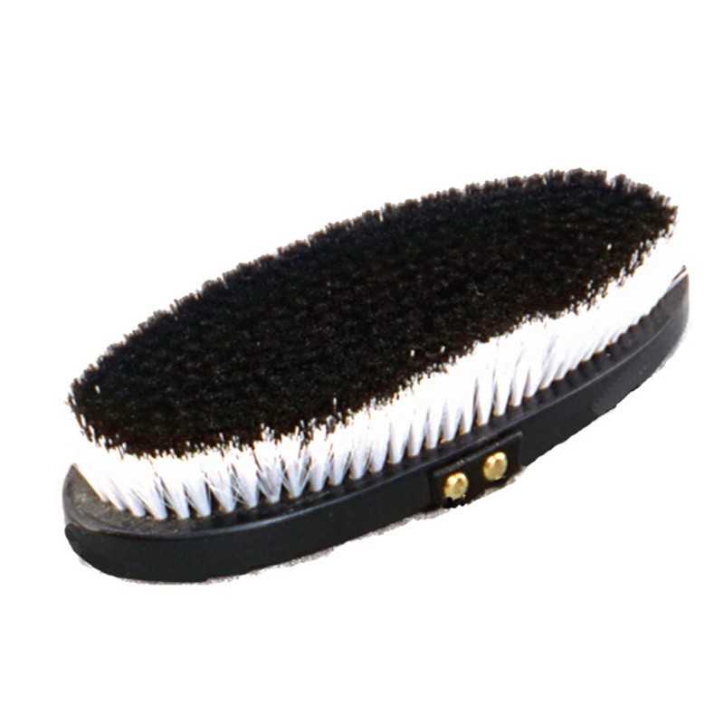 Escova de mão oval com cerdas pretas e brancas