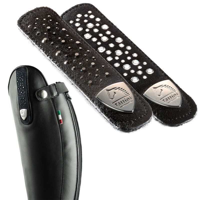 Tira de couro aveludado/ Com brilhantes irregulares