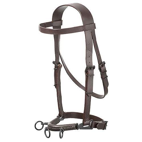 CABEÇADA SERRETA VAQUEIRA HH COURO C/CISGOLA 3 PILARES FORRADA