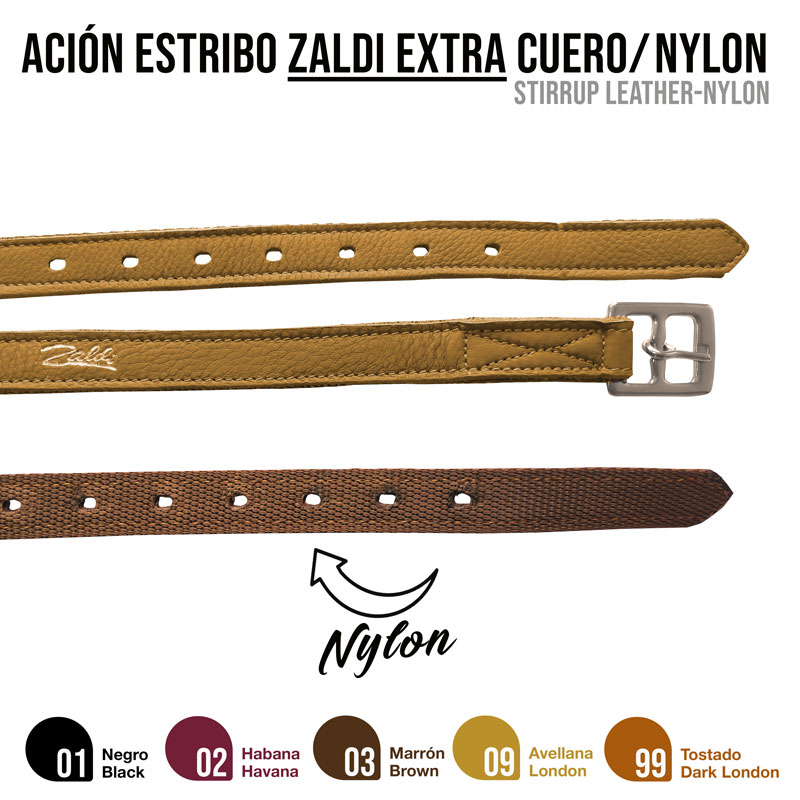 LOROS ESTRIBO ZALDI EXTRA COURO/NYLON