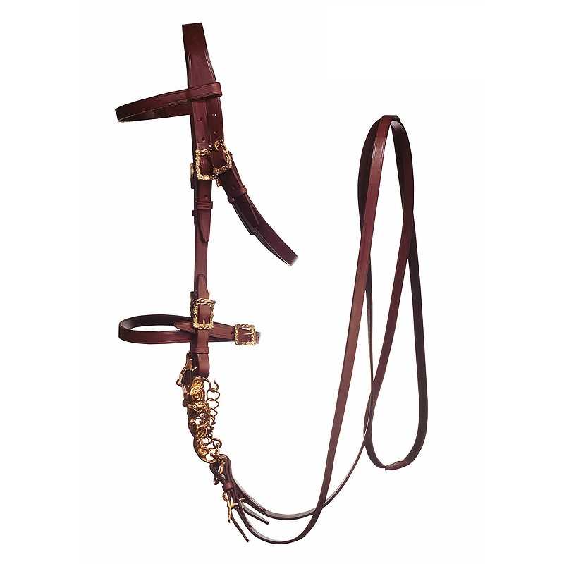 Cabeçada MARJOMAN PORTUGUESA LISA com FIVELAS de CORTESIA com rédeas