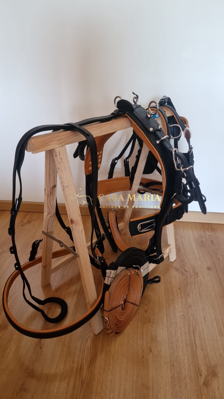 Arreios de Atrelagem em Couro com engate rápido