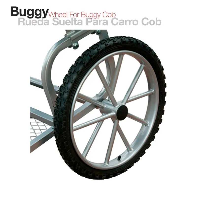 Roda preta com raios metálicos prateados para carrinho buggy