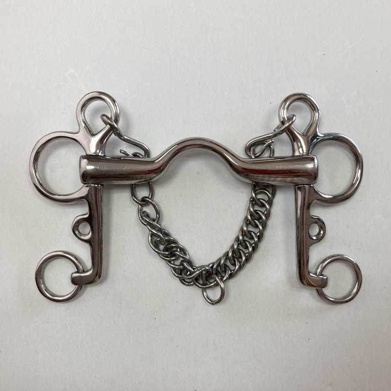 FREIO PELHAM EMBOCADURA GROSSA MONTADA + BARBELA INOX