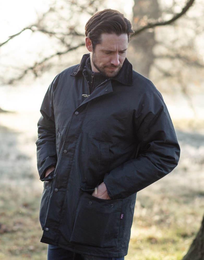 Casaco Encerado Blackstone Azul Marinho