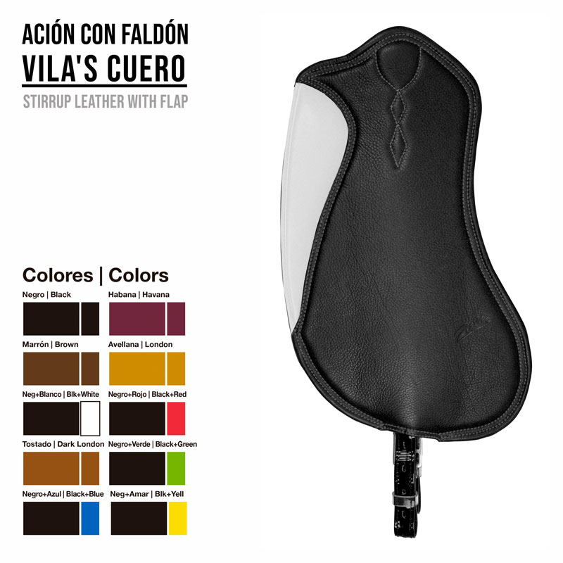 Foleia preta com fole lateral branca em couro e tabela de cores