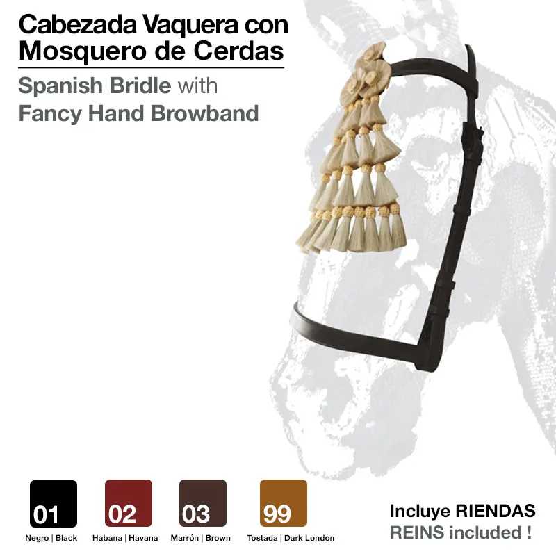 CABEÇADA VAQUEIRA COM MOSQUEIRO BORLAS