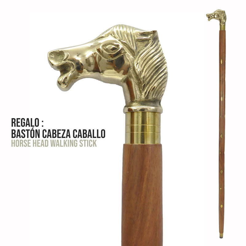 BRINDE BASTÃO CABEÇA CAVALO 90x7x2 DOURADO