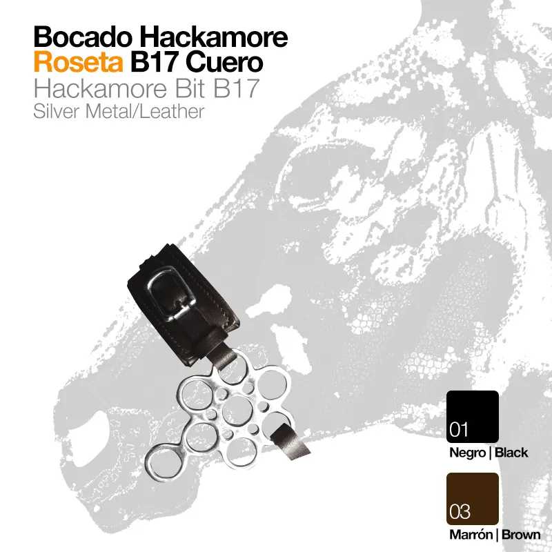 FREIO HACKAMORE ROSETA B17 COURO PRETO