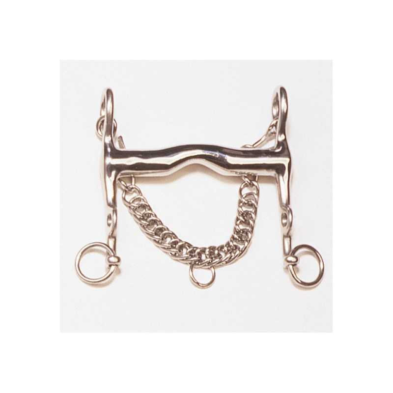 FREIO DE DRESSAGE EMBOCADURA OCA MONTADA BAIXA INOX.