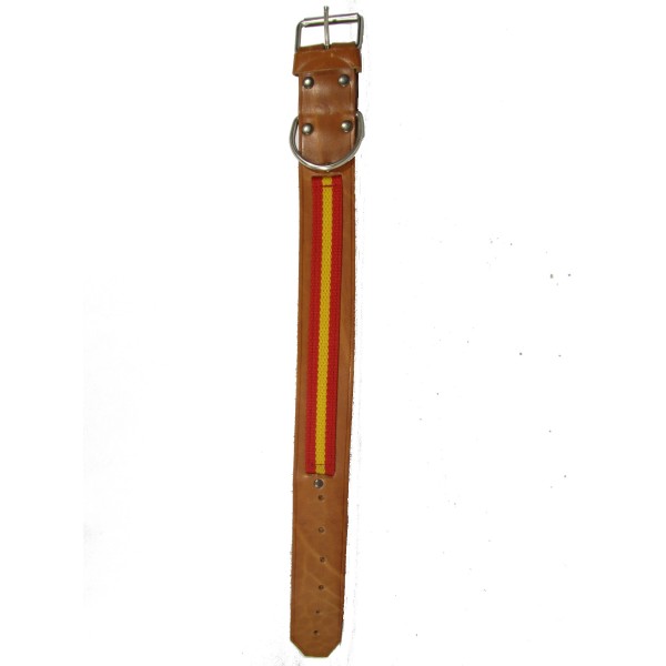 COLEIRA DE COURO DE MASTIFF COM BANDEIRA. 5 CM DE LARGURA.