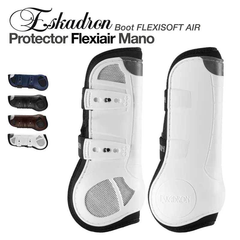 Protector de casco para equitação branco Eskadron FLEXISOFT AIR com vários modelos coloridos ao lado.