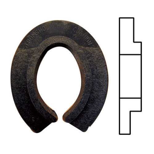 Anel preto de borracha em forma de ferradura com texto STRONGHOLD RIDE CARBON