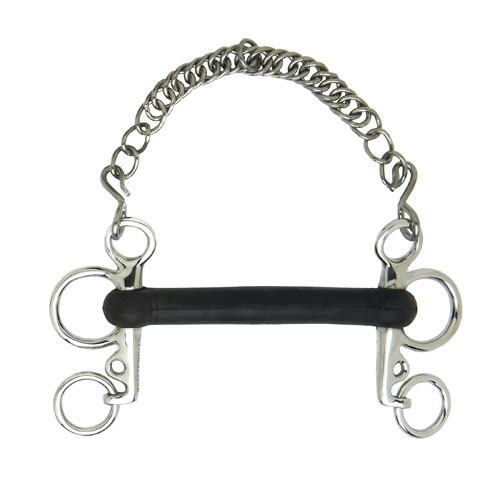 FREIO SEFTON PELHAM RETO BORRACHA DURA CURTO