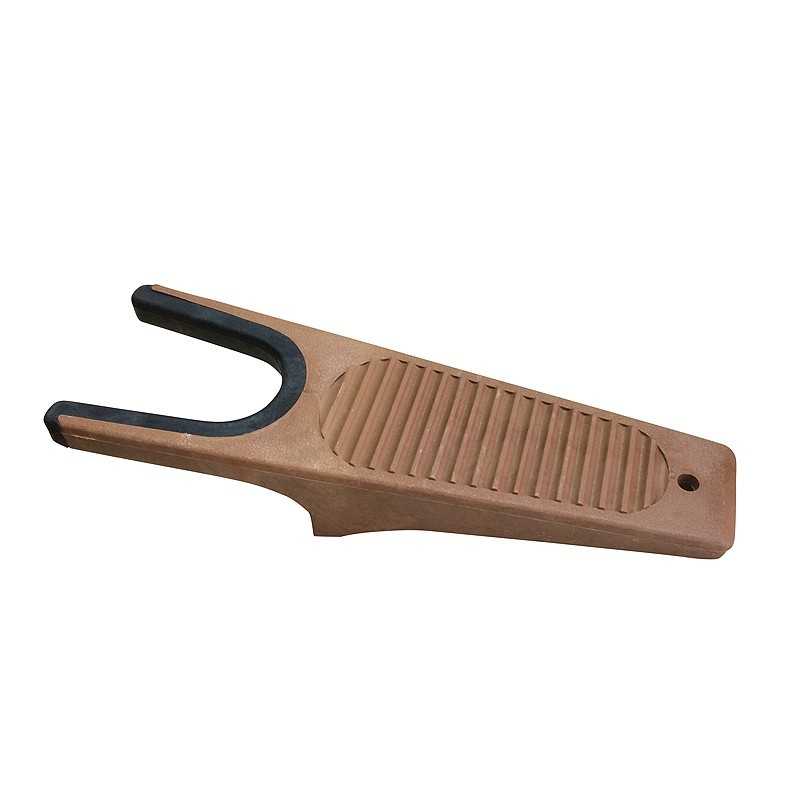 Suporte de guitarra em madeira com ranhuras e ponta emborrachada preta