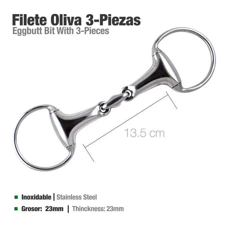 BRIDÃO OLIVA 3-PEÇAS INOX 12.5CM