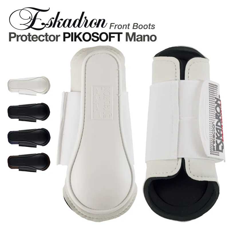 Botas frontais brancas para cavalo Eskadron Protector PIKOSOFT Mano