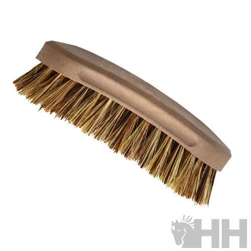 Escova manual castanha com cerdas naturais e logótipo HH