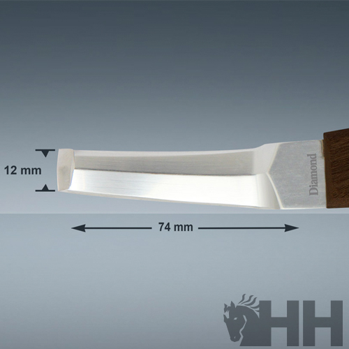 FACA DE CASCOS DIAMOND CABO MADEIRA LÂMINA PLANA DUPLO CORTE