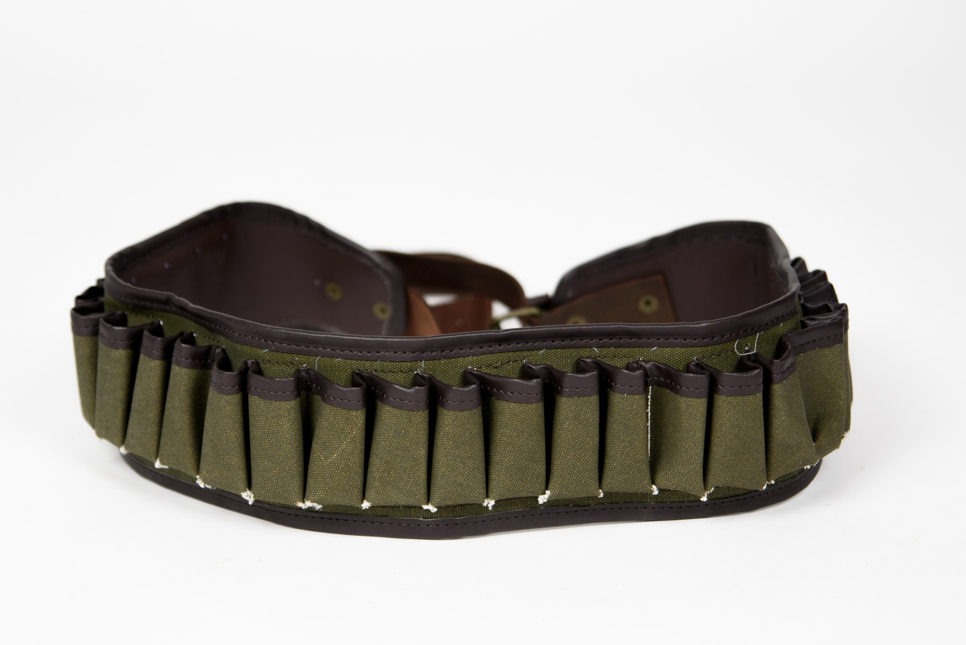 CARTUCHEIRA SIMPLES EM TELA VERDE. CALIBRE 12