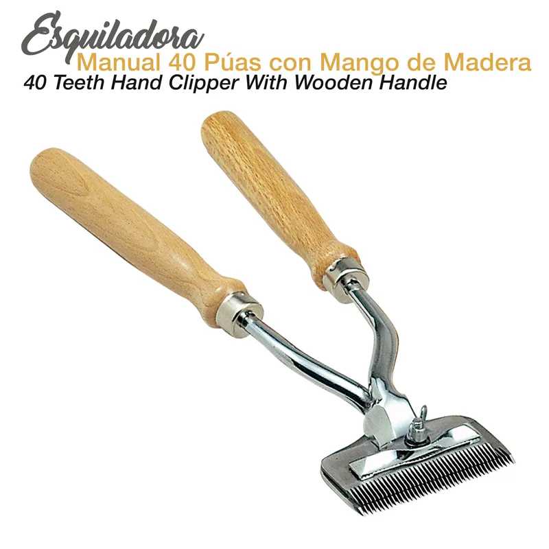MÁQUINA DE TOSQUIAR MANUAL 40 DENTES CABO MADEIRA